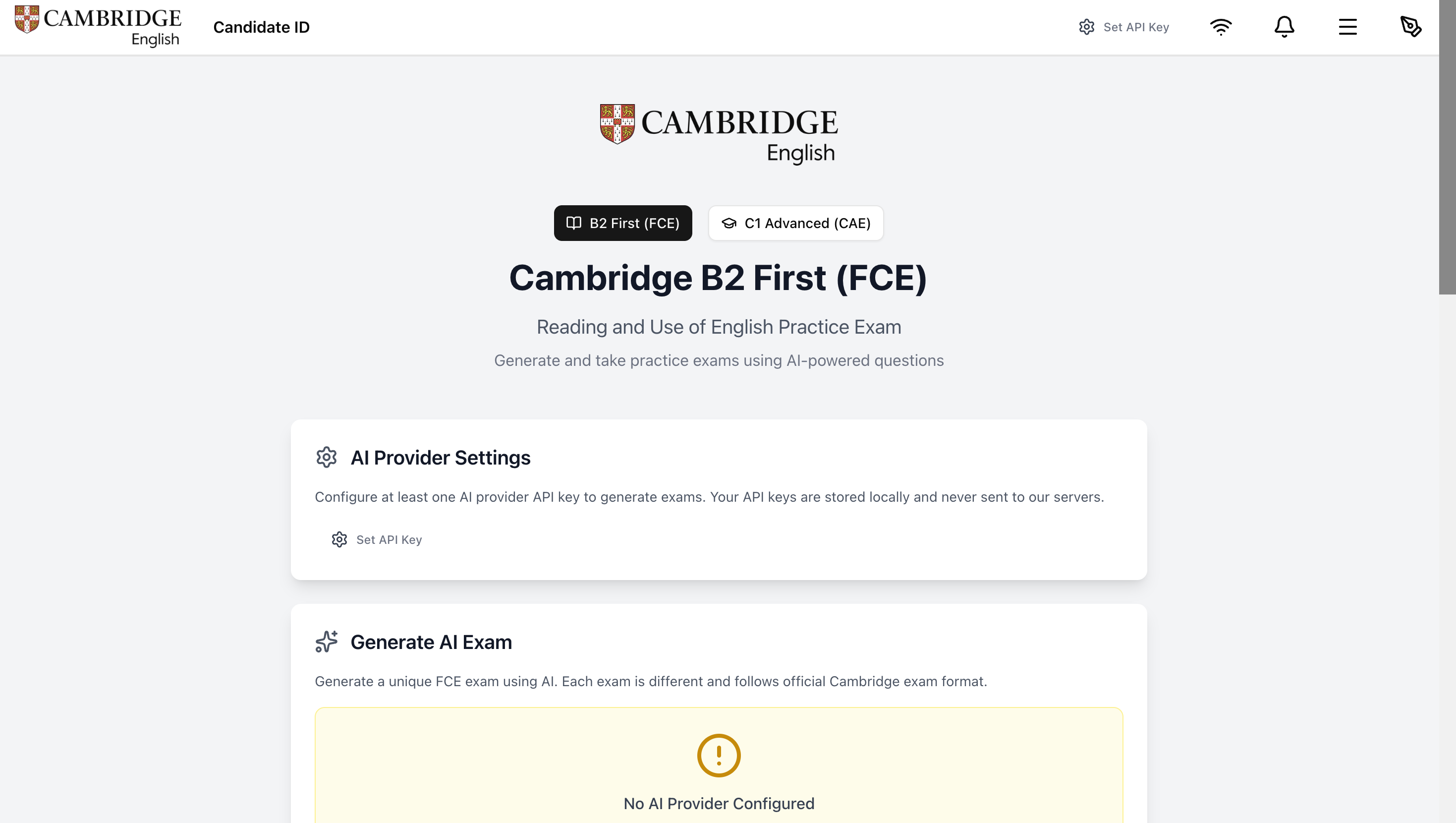 Cambridge Exam App